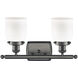 Ballston Small Bell LED 16 inch Oil Rubbed Bronze Bath Vanity Light Wall Light in Matte White Glass, Ballston