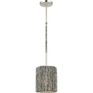 Abaca 1 Light 8 inch Polished Nickel Mini Pendant Ceiling Light