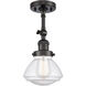 Franklin Restoration Olean 1 Light 7 inch Oil Rubbed Bronze Semi-Flush Mount Ceiling Light in Seedy Glass, Franklin Restoration