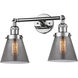 Franklin Restoration Small Cone LED 6 inch Polished Chrome Bath Vanity Light Wall Light in Plated Smoke Glass, Franklin Restoration