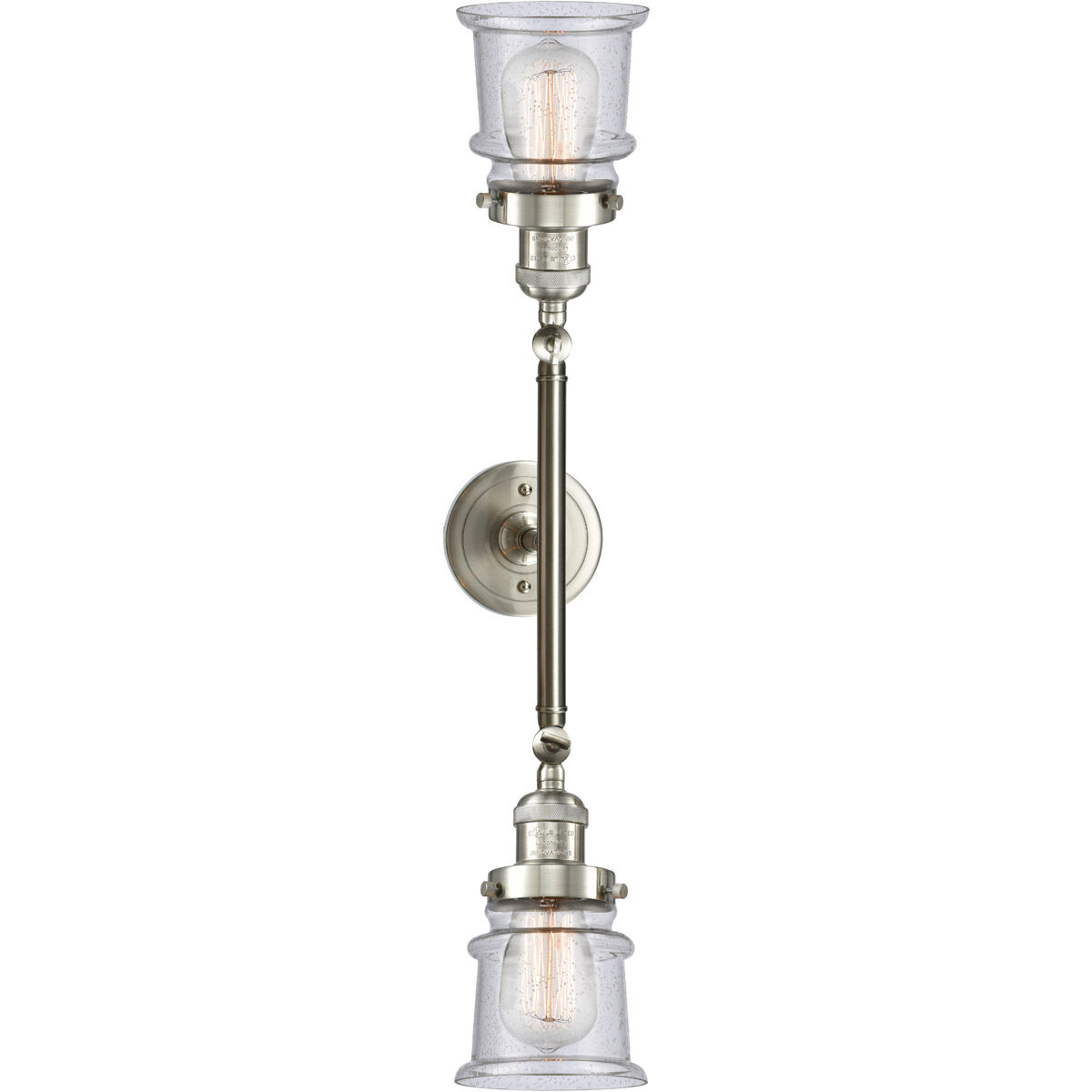 Franklin Restoration Small Canton LED 16.5 inch Brushed Satin Nickel Bath Vanity Light Wall Light in Seedy Glass, Franklin Restoration