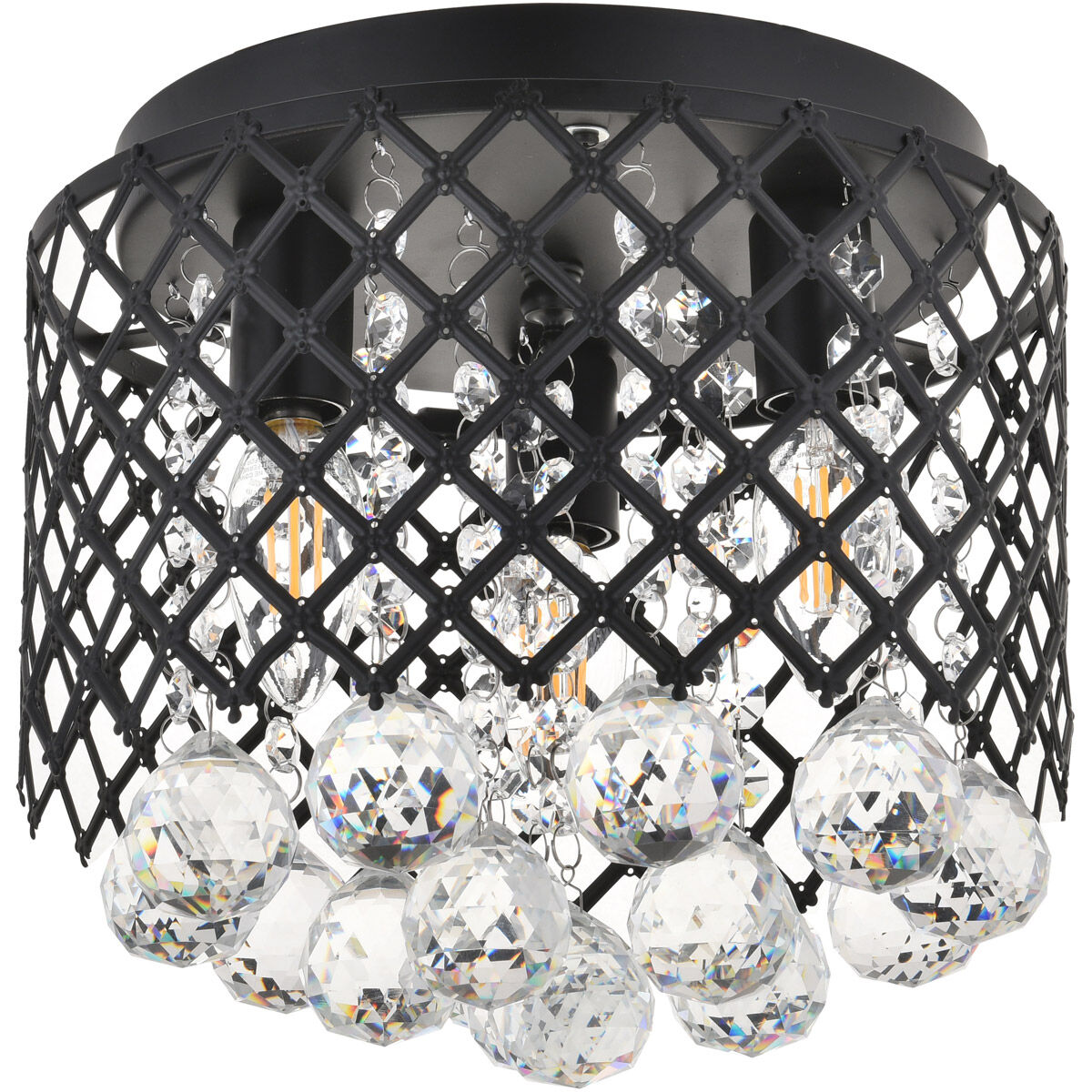 Tully 3 Light 10 inch Matte Black Flush Mount Ceiling Light