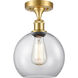 Ballston Athens 1 Light 8 inch Satin Gold Semi-Flush Mount Ceiling Light
