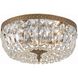 Waltham 3 Light 14 inch Olde Brass Flush Ceiling Light in Clear Hand Cut