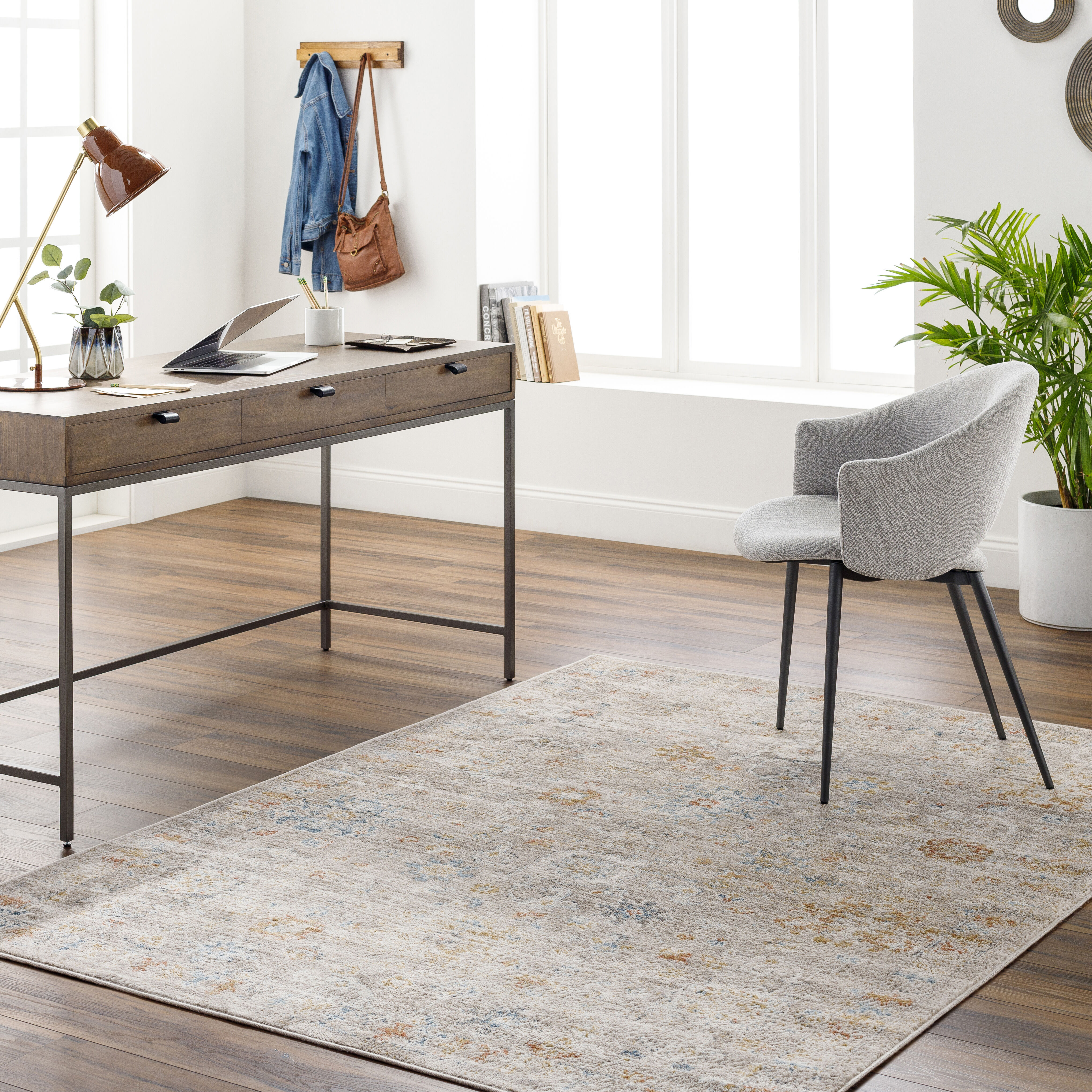 Pertek 87 X 31 inch Gray Rug, Runner