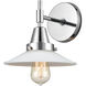 Caden LED 9 inch Polished Chrome Sconce Wall Light in Matte White Halophane Glass