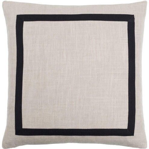 Ritzy 22 X 22 inch Ash/Light Silver/Black Accent Pillow