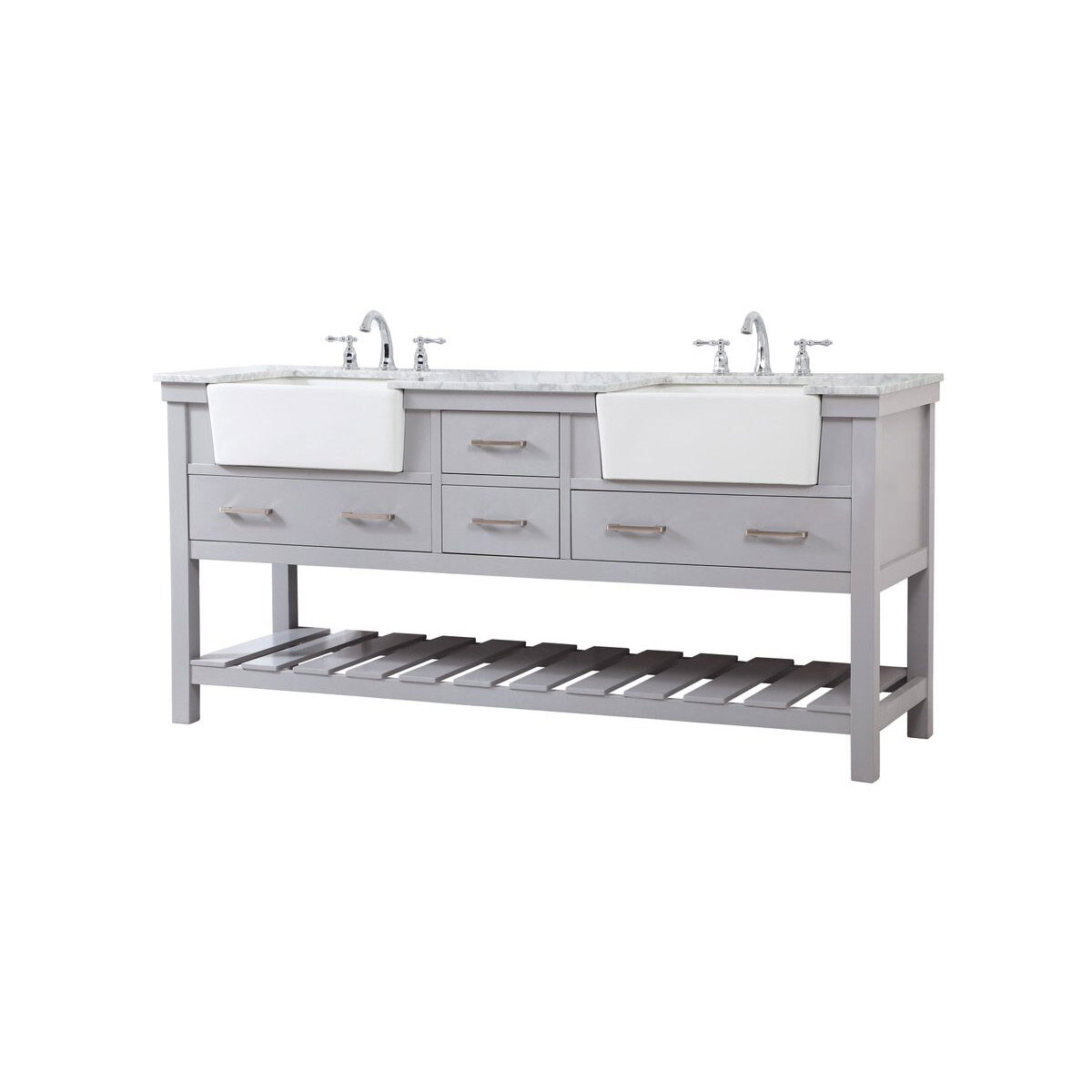 Clement 72 X 22 X 34 inch Grey Bathroom Vanity Cabinet