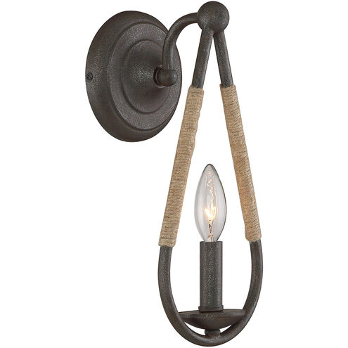 Farmhouse 1 Light 5.5 inch Rusty Nail with Rope Wall Sconce Wall Light
