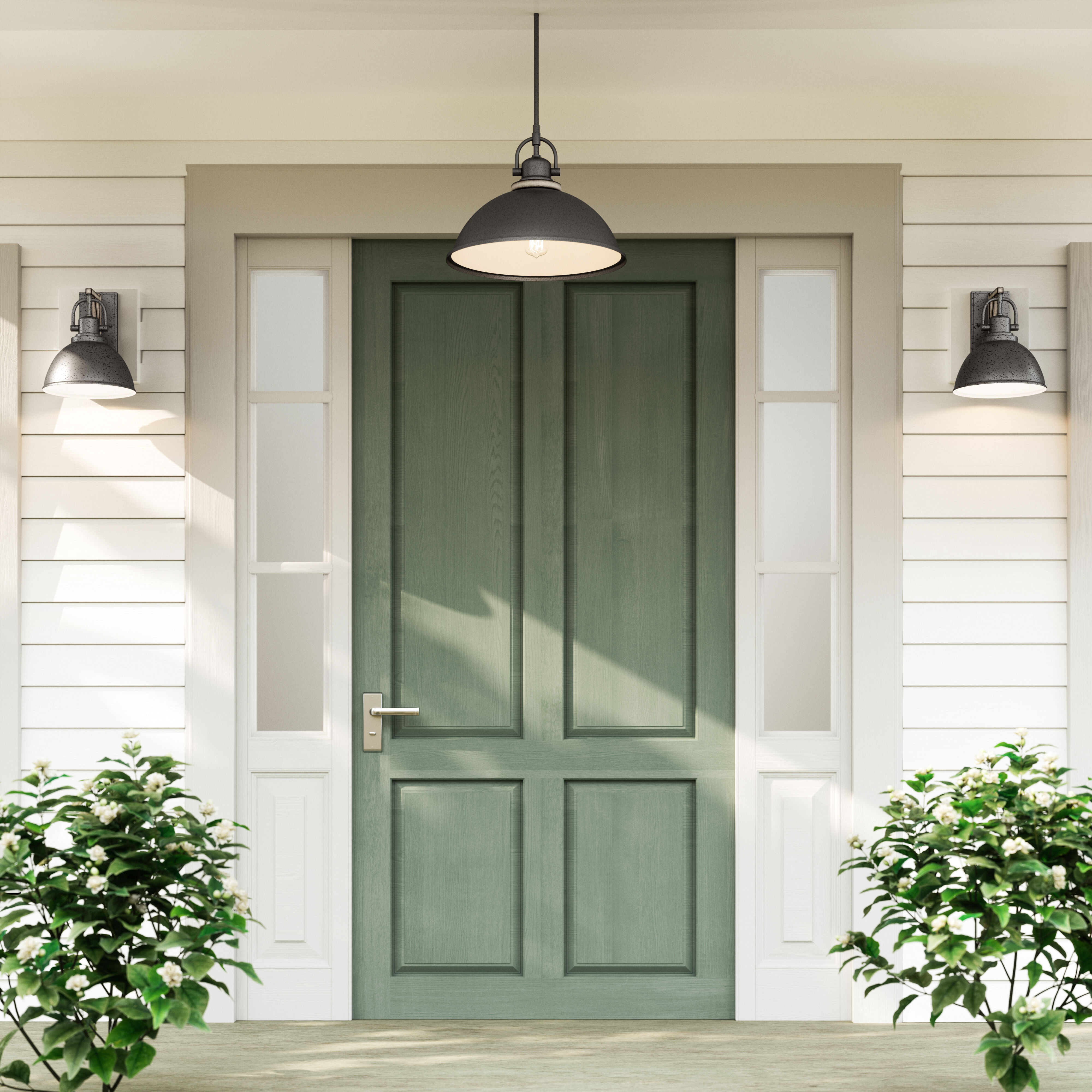 North Shore 1 Light 18 inch Iron with Palisade Gray Outdoor Pendant