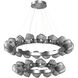 Gem LED 48.3 inch Classic Silver Chandelier Ceiling Light, Radial Ring Two Tier