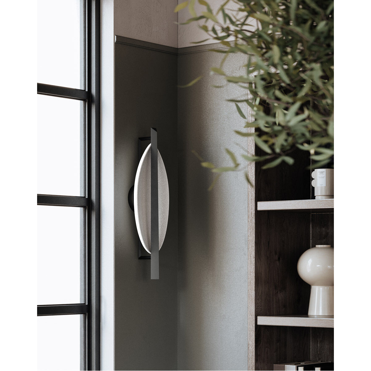 Ithaca LED 8 inch Black Nickel/White Plaster Wall Sconce Wall Light