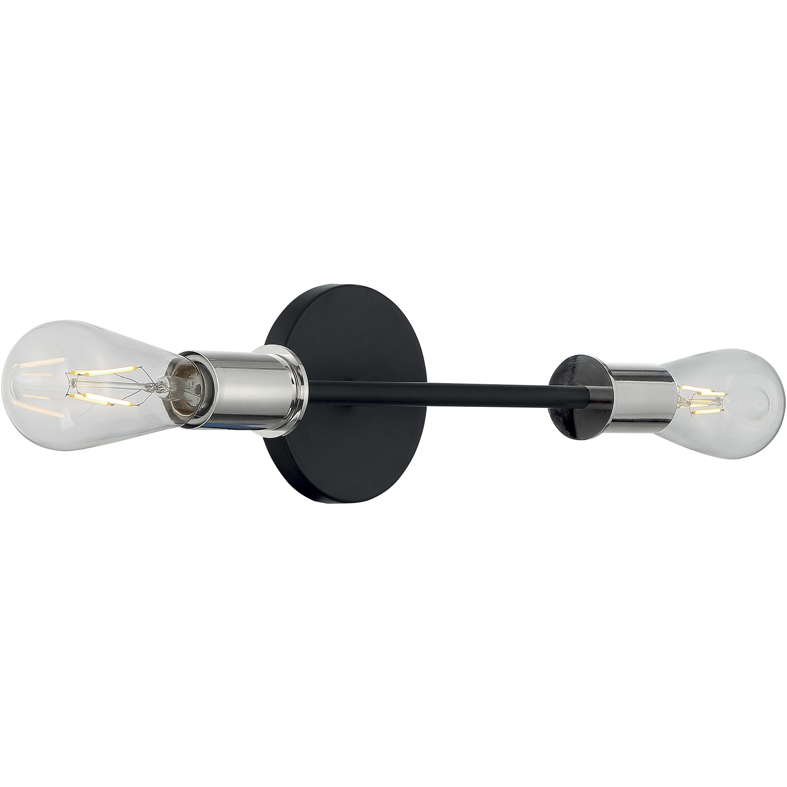 Ryder 2 Light 5 inch Black and Polished Nickel Vanity Light Wall Light