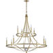 Noura 12 Light 40 inch Champagne Gold and Clear Chandelier Ceiling Light