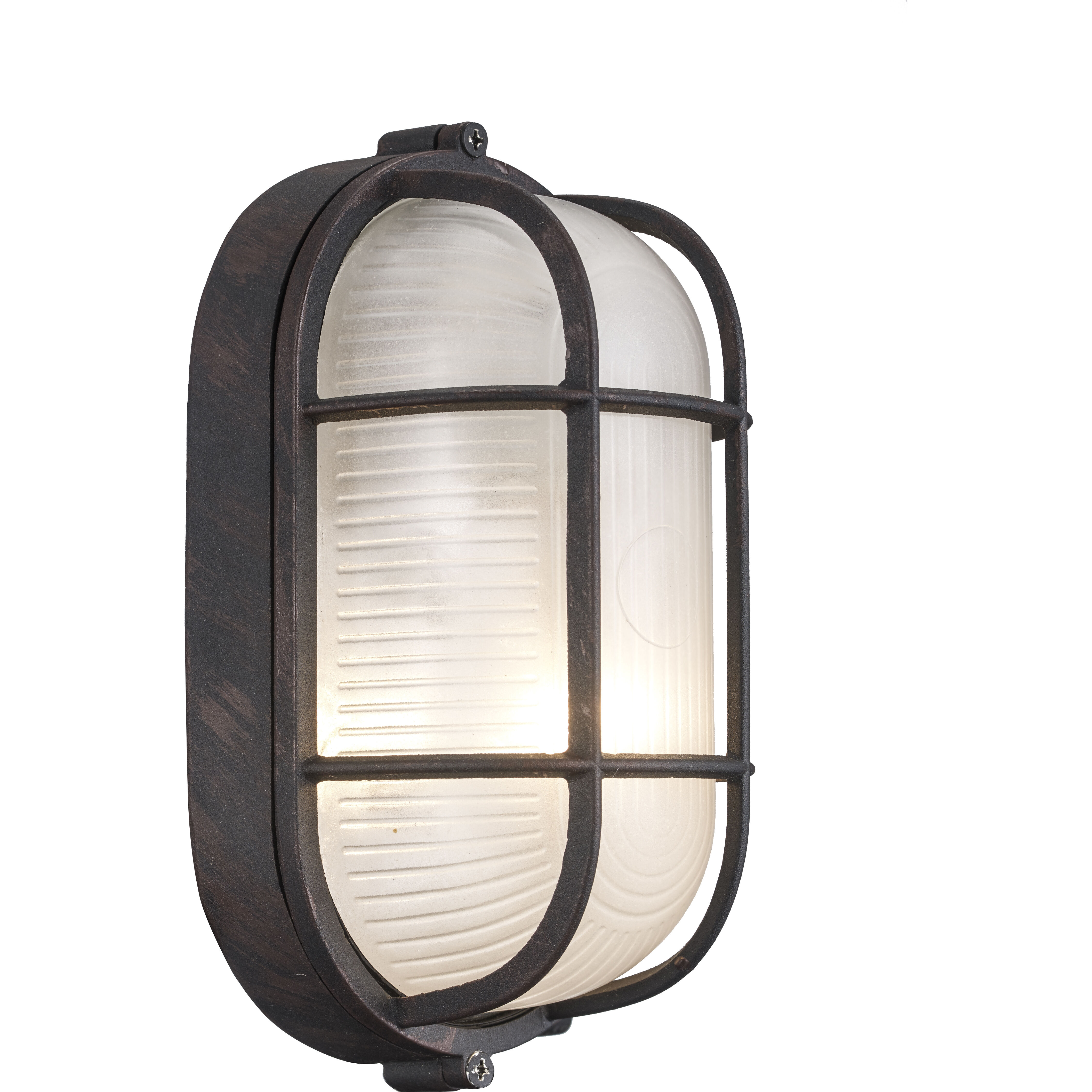 Aria 1 Light 9 inch Rust Outdoor Bulkhead