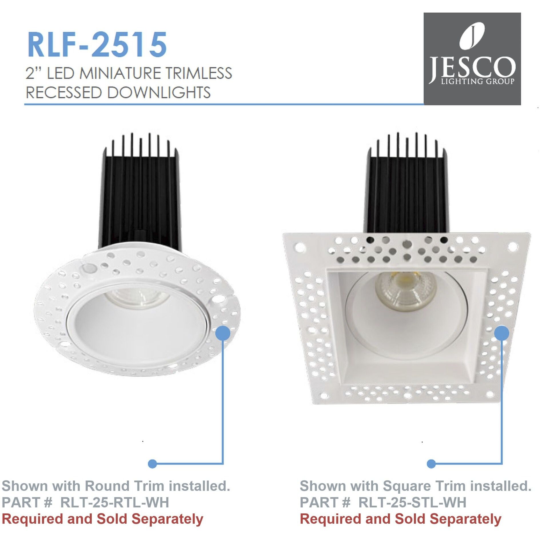 Miniature White Downlight, Trimless Recessed