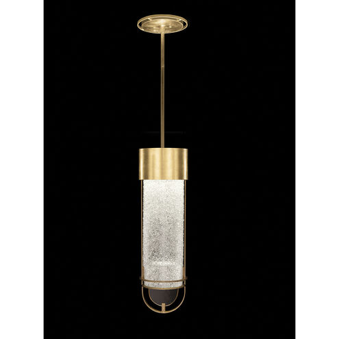Bond LED 5.5 inch Gold Pendant Ceiling Light in Diamond Blanket Studio Glass