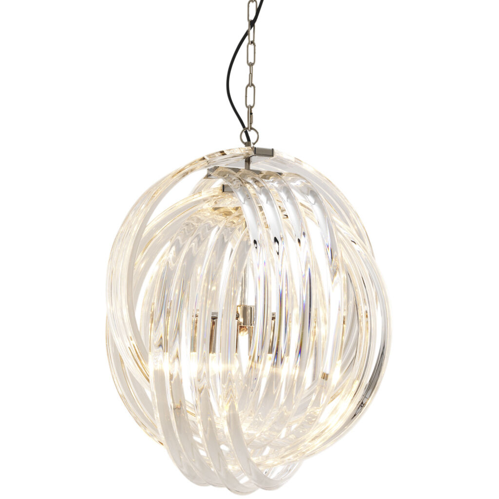 Marco Polo 4 Light 19.69 inch Clear Acrylic with Nickel Chandelier Ceiling Light