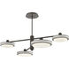 Iris LED 49 inch Flat Bronze with Salt White Mobile Chandelier Ceiling Light