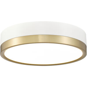 Algar LED 12 inch Matte White and Modern Gold Flush Mount Ceiling Light