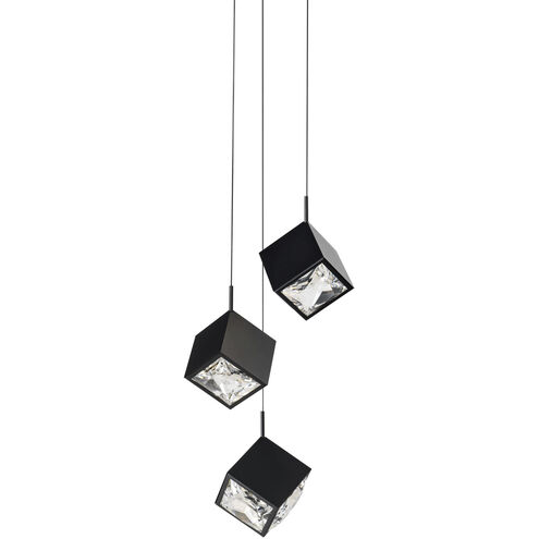 Ice Cube LED 12.88 inch Black Multi-Light Pendant Ceiling Light, dweLED