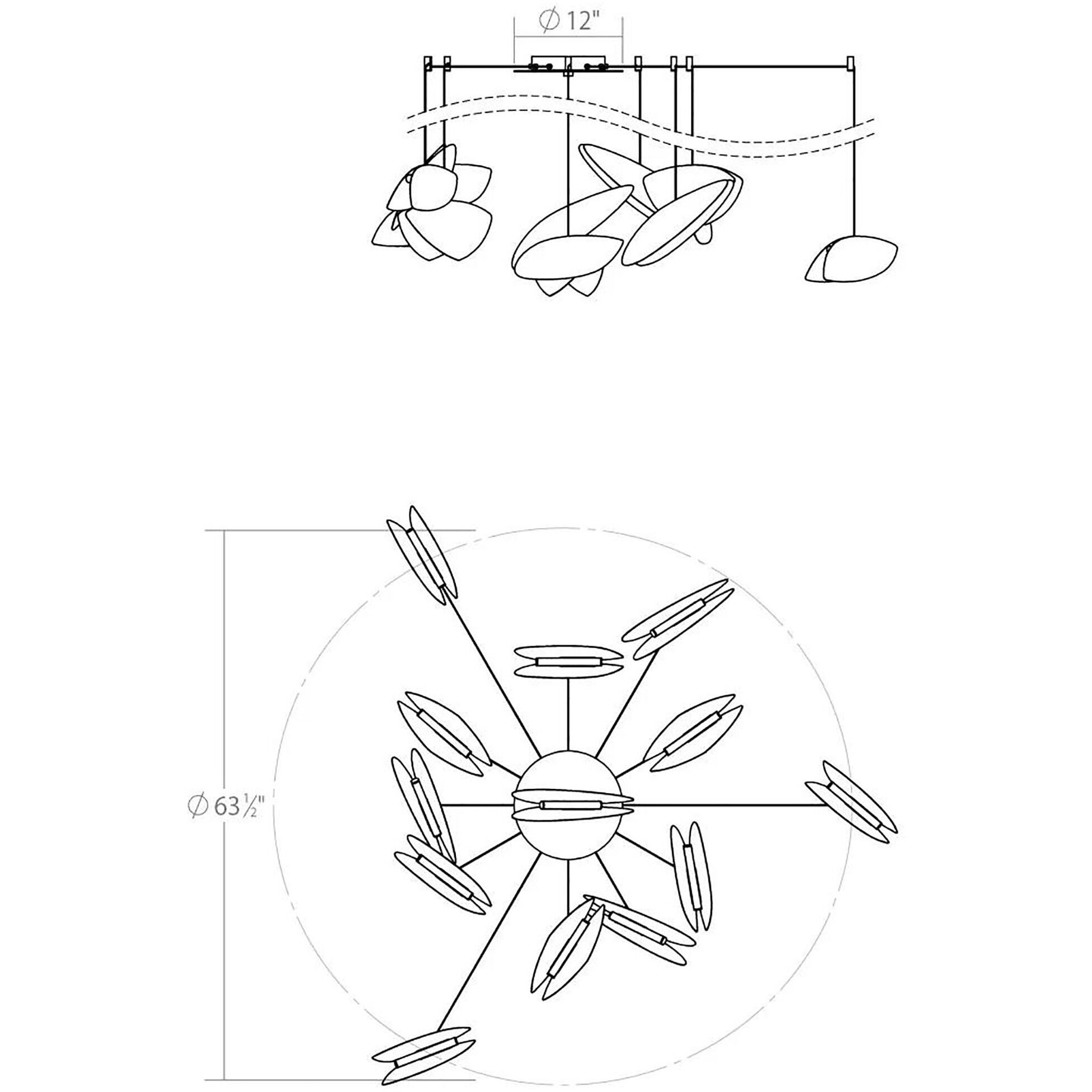 Papillons LED 30 inch Satin Black Pendant Ceiling Light