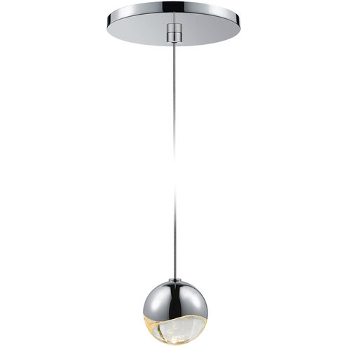 Grapes LED 3 inch Polished Chrome Pendant Ceiling Light in Clear Glass Lens