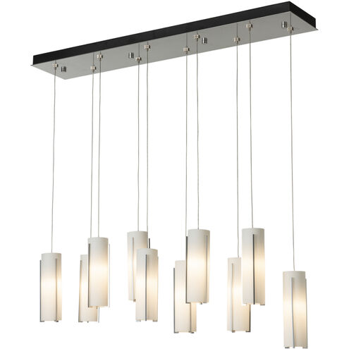 Exos LED 9 inch Natural Iron Pendant Ceiling Light in Clear, Rectangular