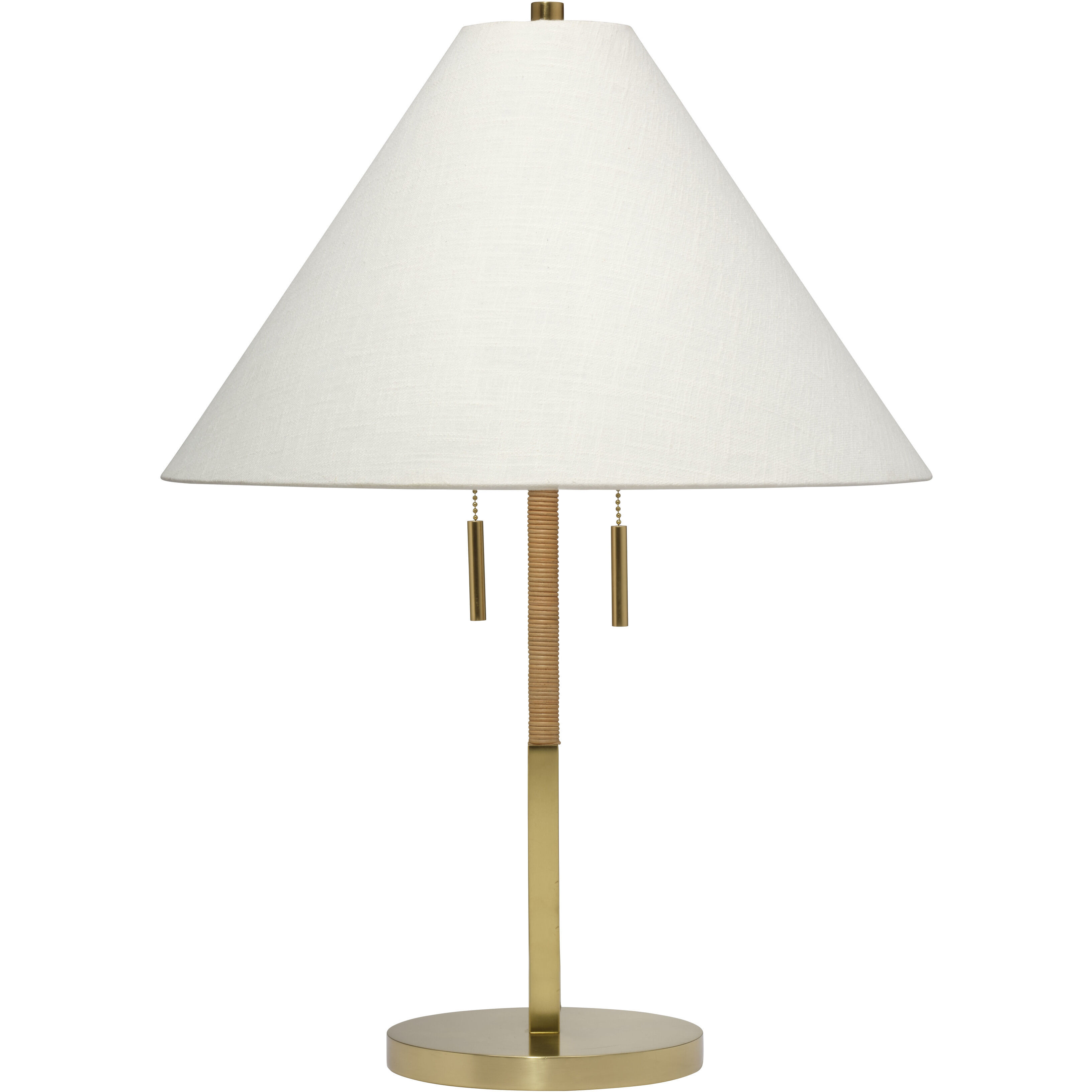 Harrison 27 inch 60 watt Brushed Brass and Natural Rattan Table Lamp Portable Light, Inline