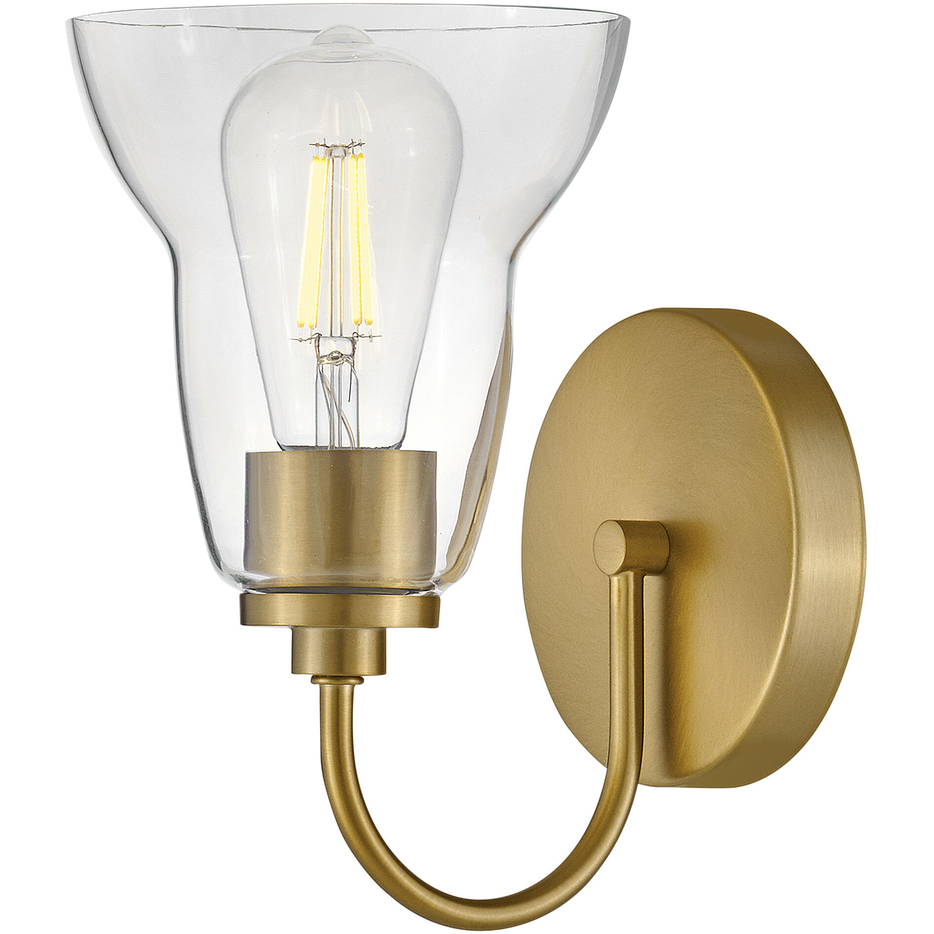 Vera LED 8 inch Lacquered Brass Bath Light Wall Light