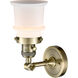 Franklin Restoration Small Canton 1 Light 7 inch Antique Brass Sconce Wall Light in Matte White Glass, Franklin Restoration