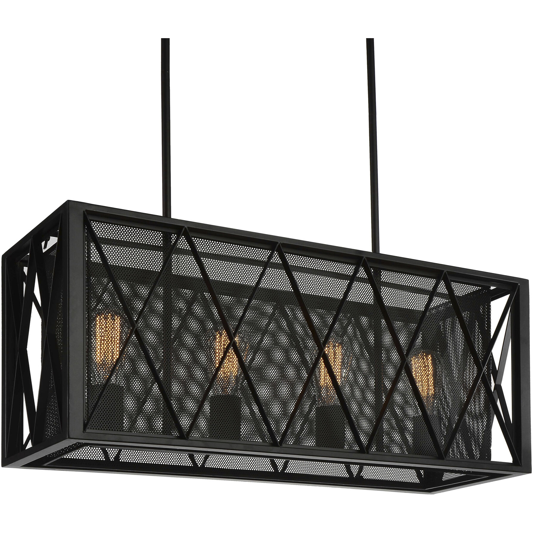 Tapedia 4 Light 28 inch Black Island/Pool Table Light Ceiling Light