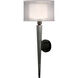Obsidian 1 Light 15 inch Black Nickel Wall Sconce Wall Light