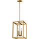 Moffet Street LED 10.5 inch Satin Brass Foyer Pendant Ceiling Light, Small