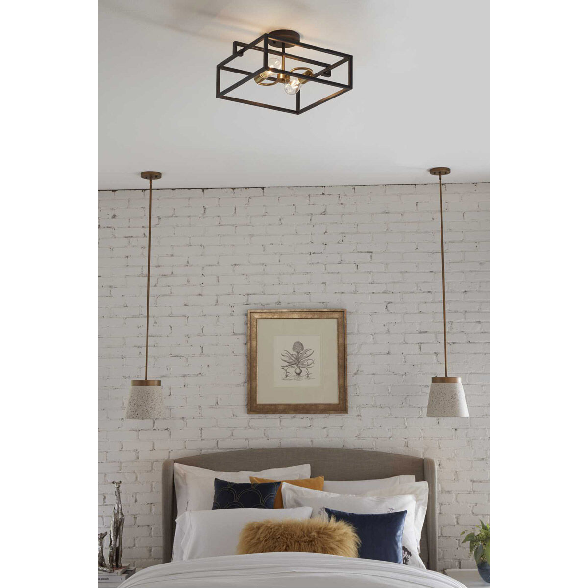 Terrazzo 1 Light 10 inch Distressed Brass Pendant Ceiling Light