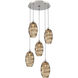 Ellisse 5 Light Beige Silver Chandelier Ceiling Light, Round Multi-Port