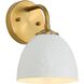 Shepard 1 Light 6.25 inch Modern Brass Wall Sconce Wall Light in Matte White