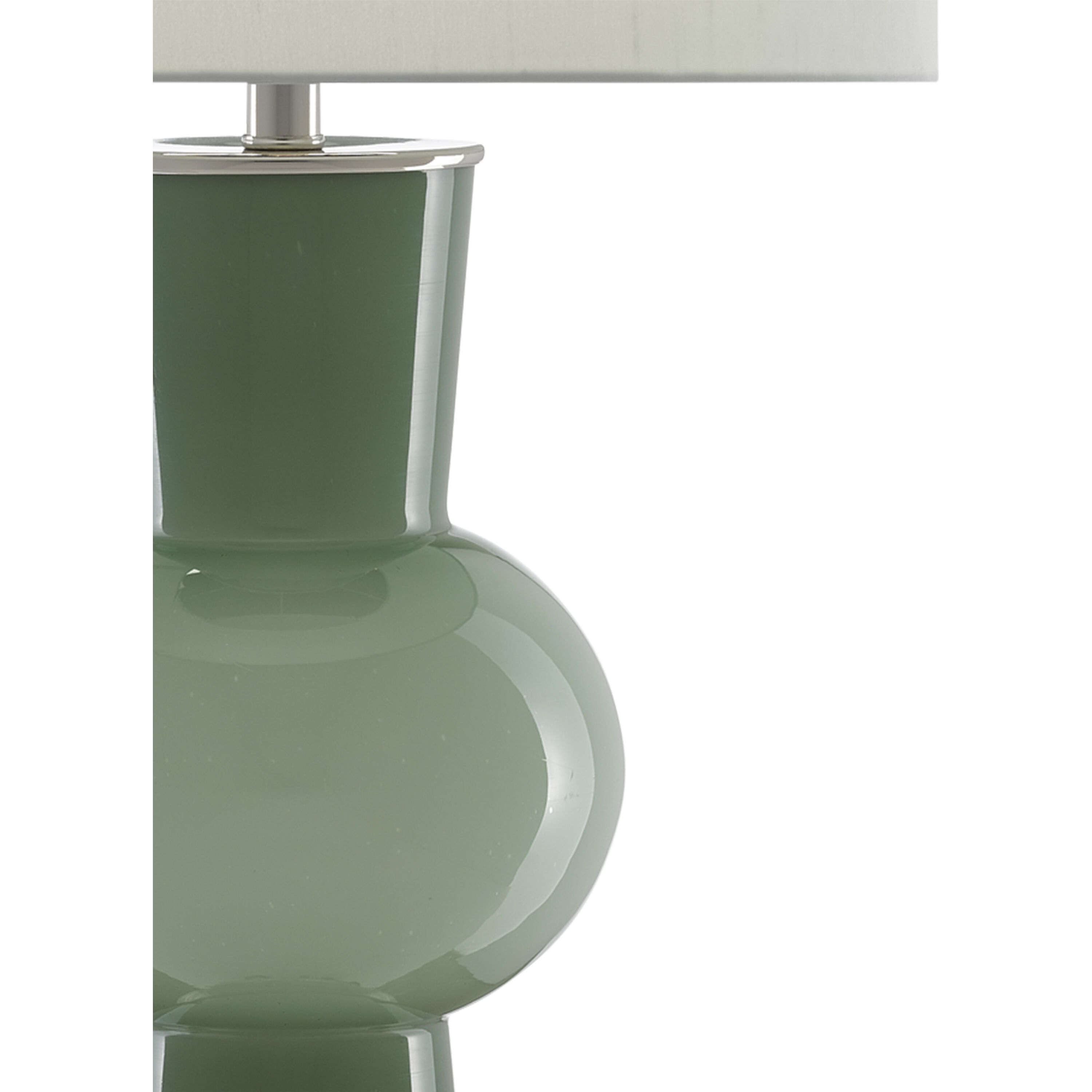 Duende 30 inch 150 watt Light and Dark Green/Polished Nickel/Clear Table Lamp Portable Light