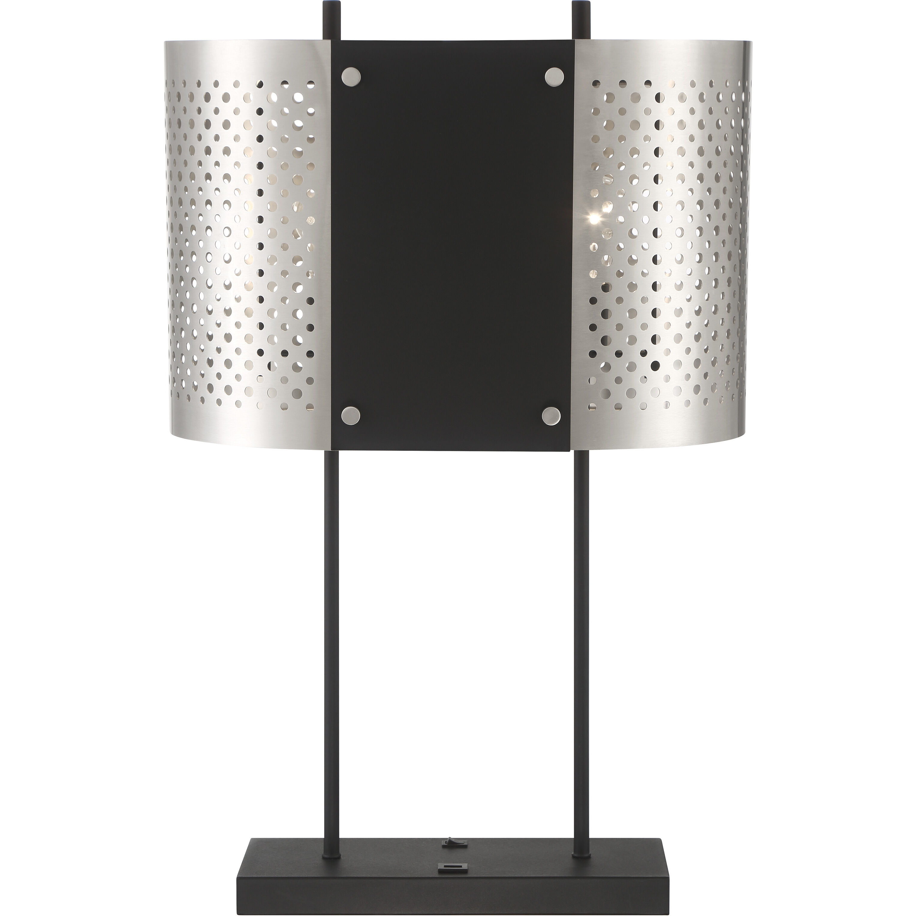 Noho 28 inch 100.00 watt Brushed Nickel W/ Sand Coal Table Lamp Portable Light