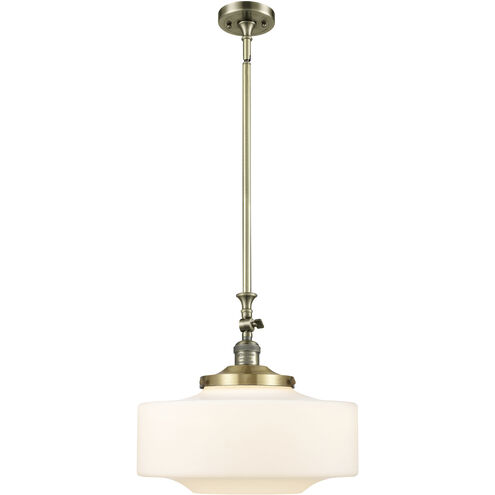 Franklin Restoration Bridgeton 1 Light 16 inch Antique Brass Mini Pendant Ceiling Light in Incandescent, Matte White