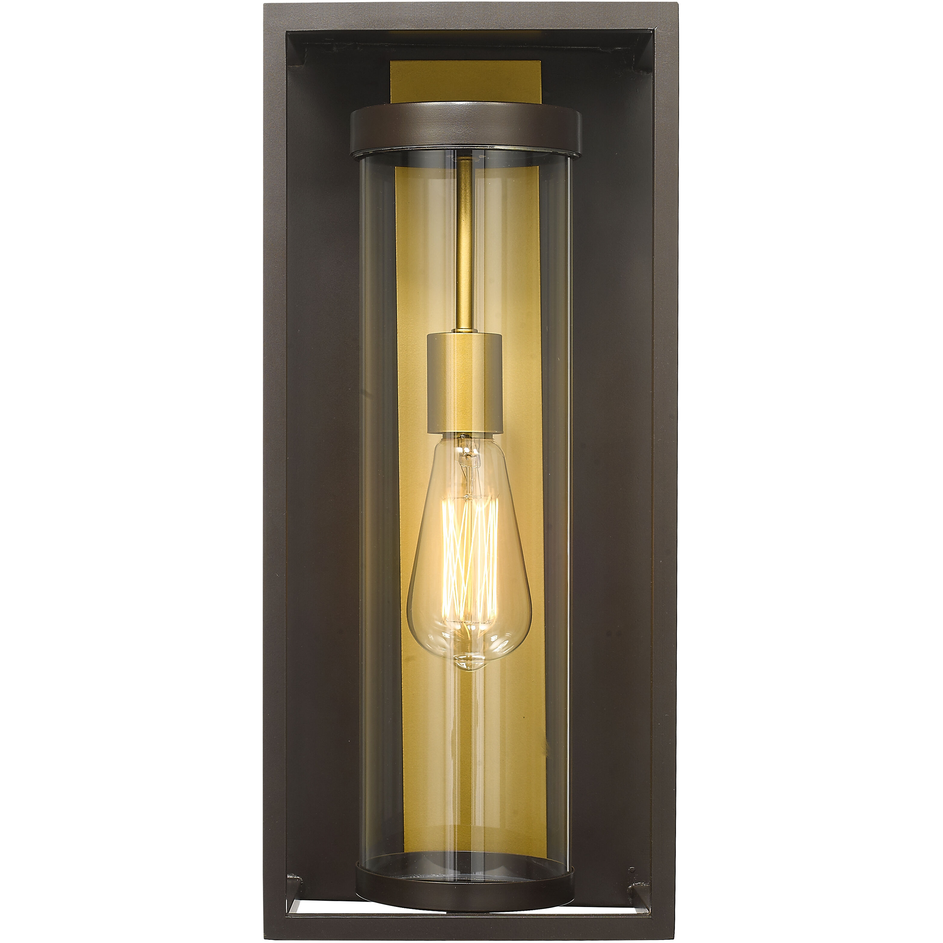 Dunbroch 1 Light 18.25 inch Deep Bronze and Outdoor Brass Outdoor Wall Light