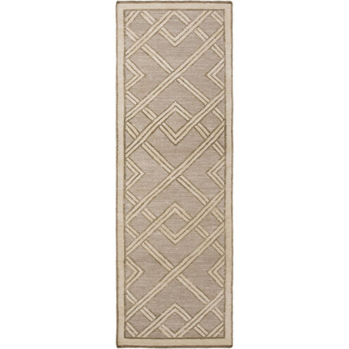 Brighton 96 X 30 inch Gray and Neutral Runner, Viscose