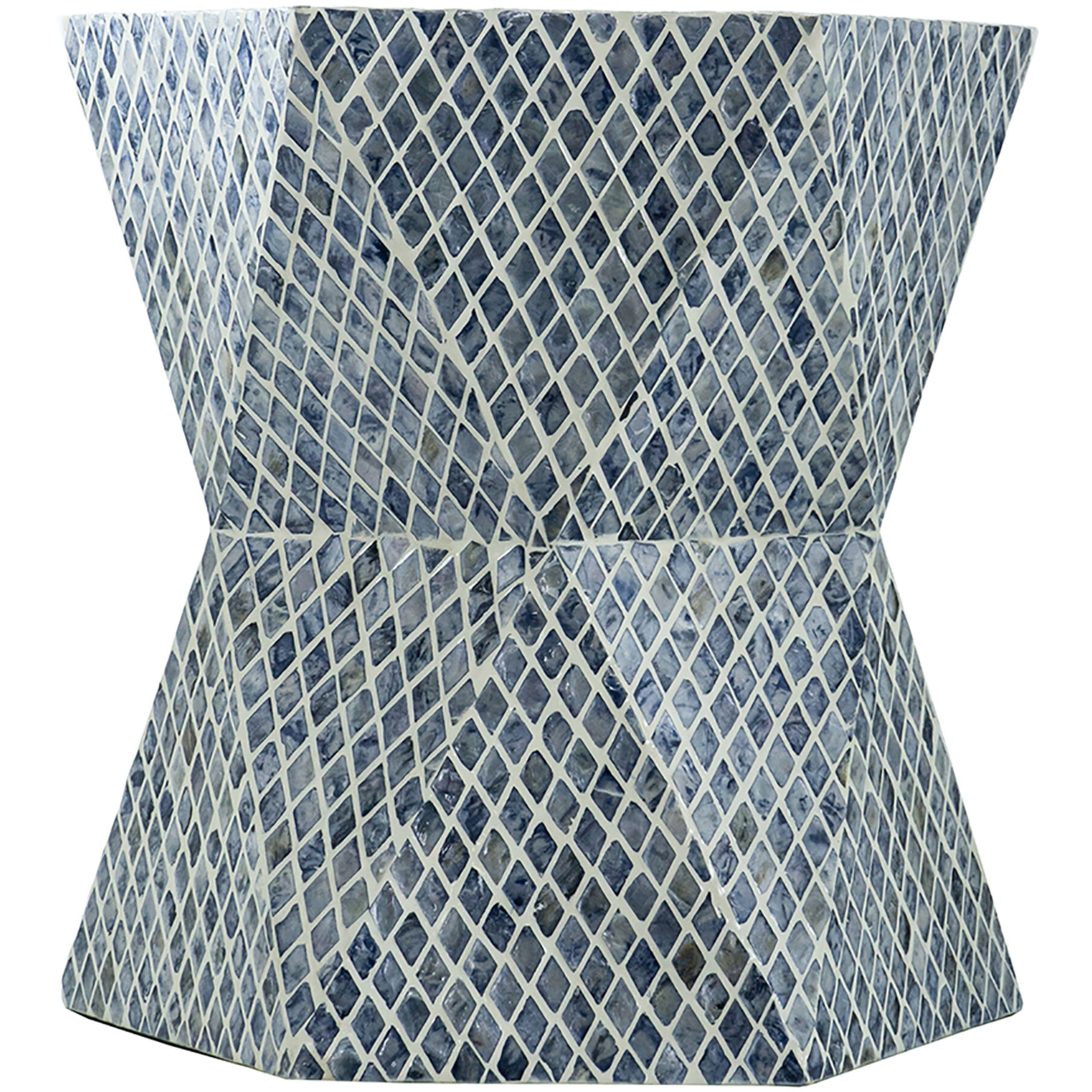 Hexagon 19.7 inch Blue Stool