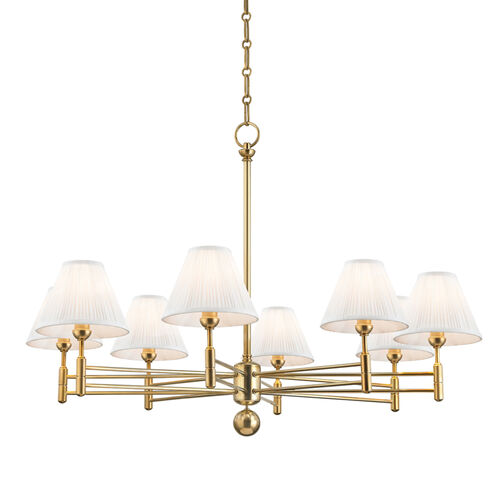 Classic No.1 8 Light 40 inch Aged Brass Chandelier Ceiling Light
