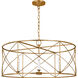 C&M by Chapman & Myers Beatrix 4 Light 30 inch Antique Gild Chandelier Ceiling Light