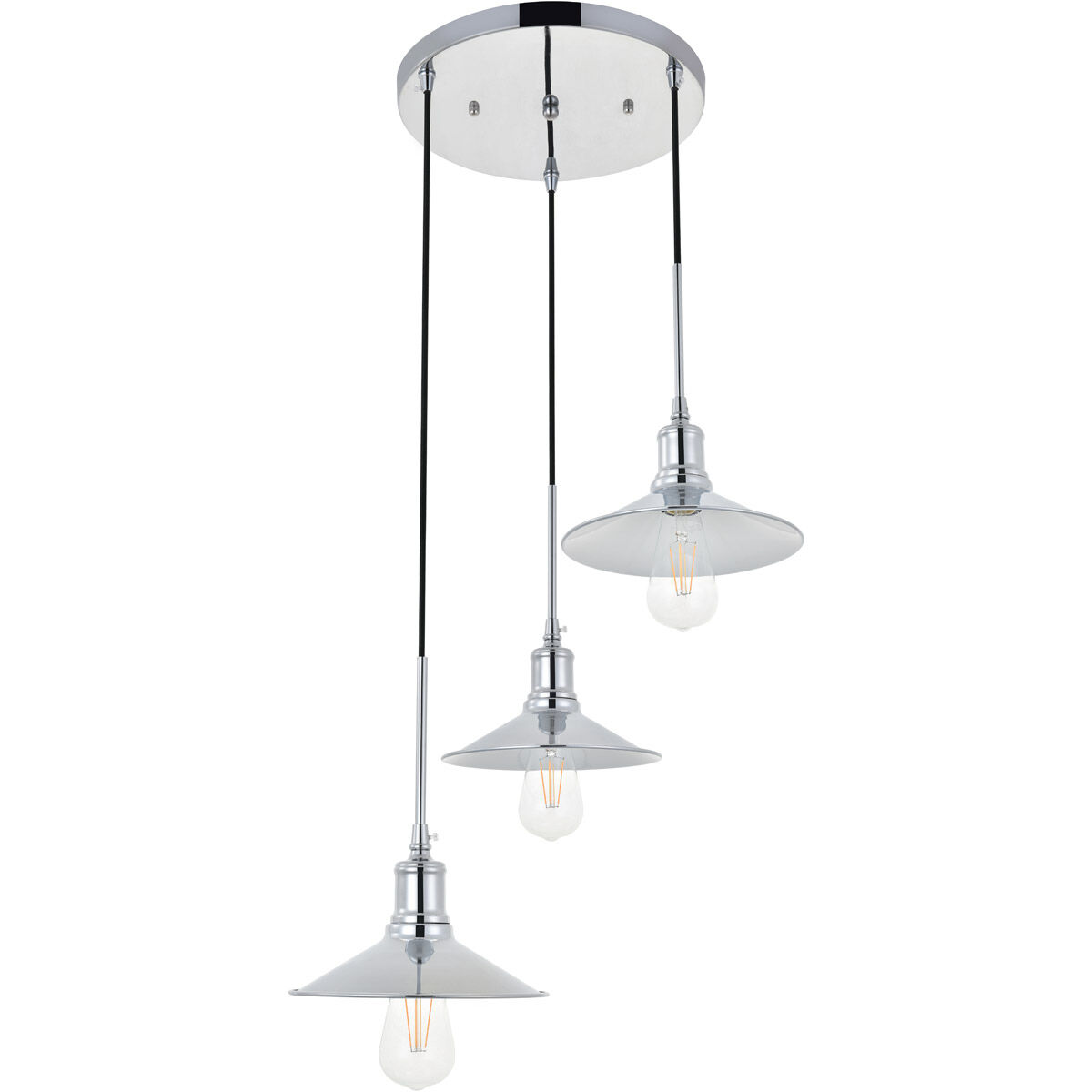 Etude 3 Light 19.3 inch Chrome Pendant Ceiling Light