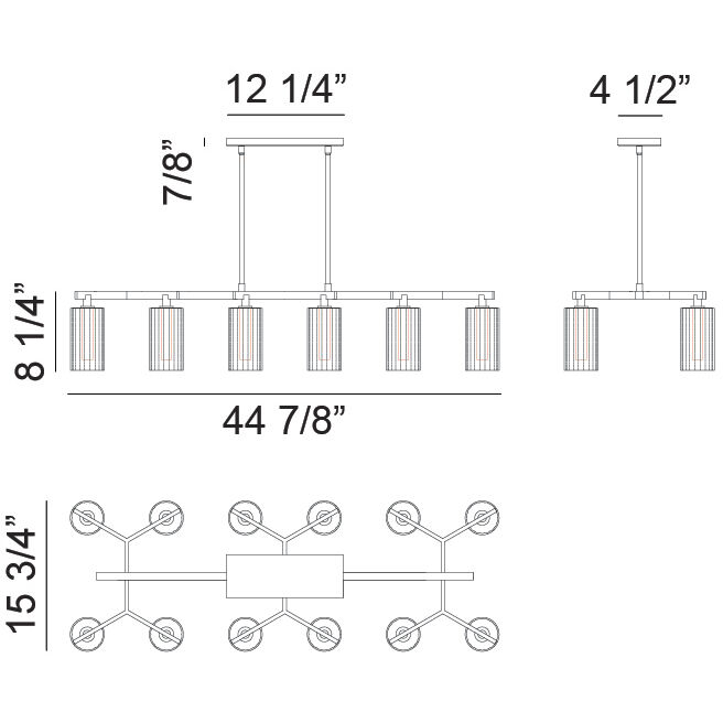 Kristof LED 15.75 inch Black Chandelier Ceiling Light