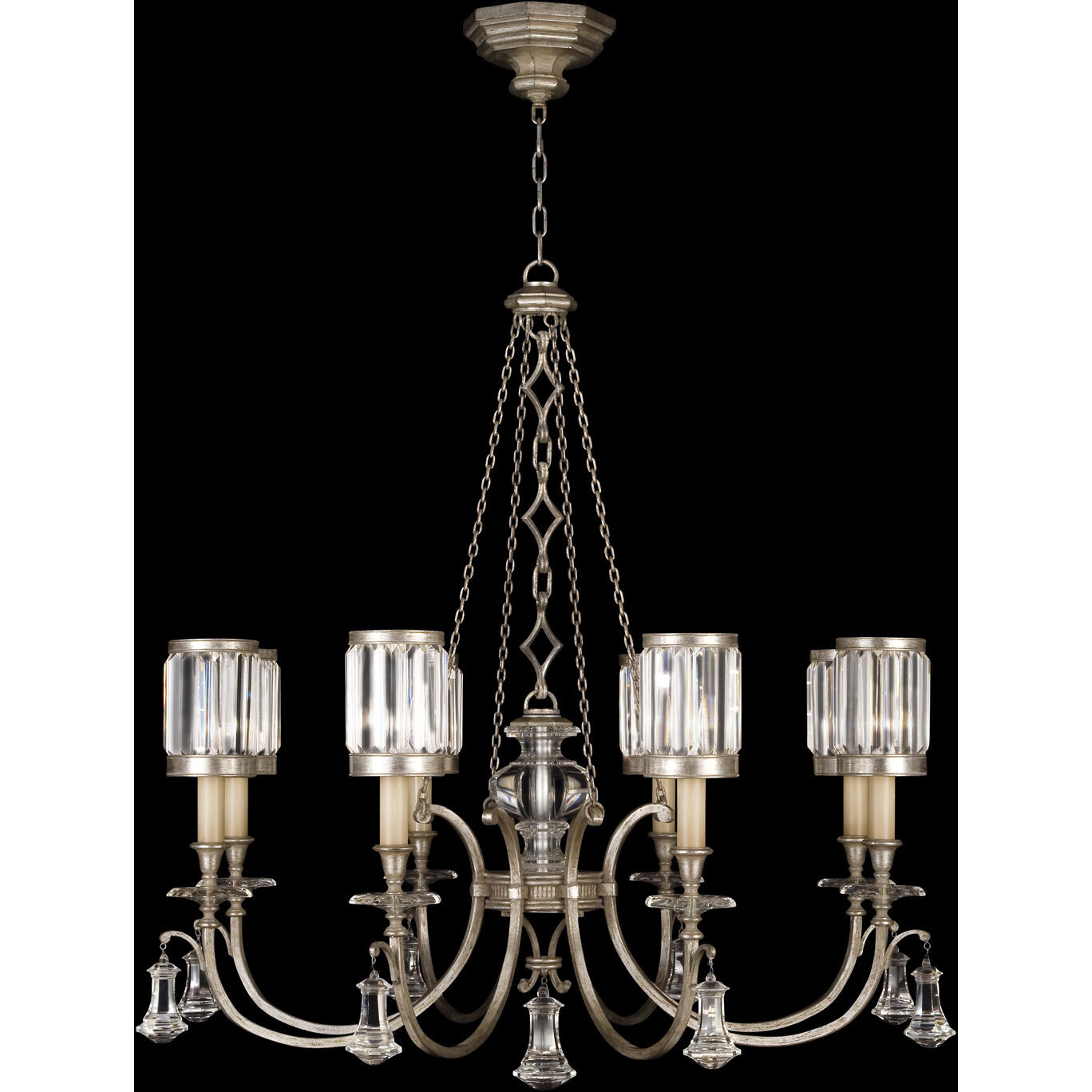 Eaton Place 8 Light 43 inch Silver Chandelier Ceiling Light