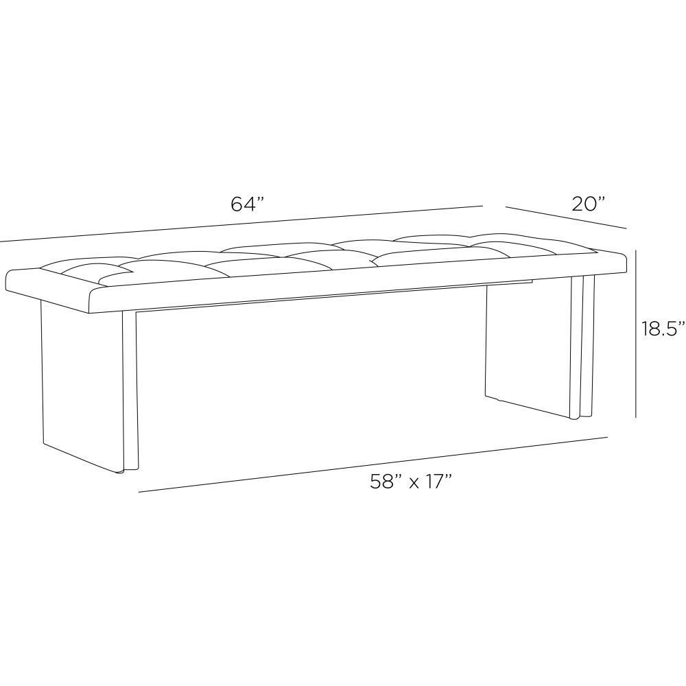 Fairfield Greige Leather and Taupe Suede with Blonde Wood Bench