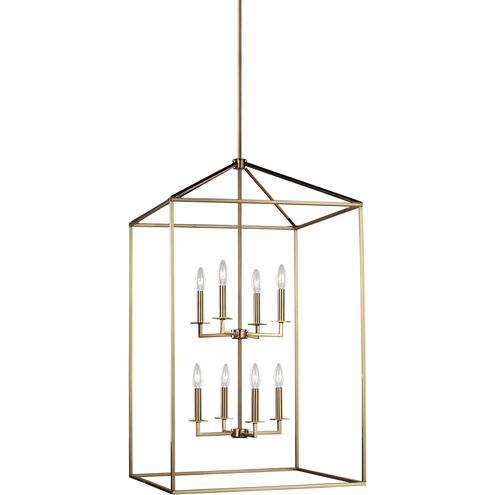 Perryton 8 Light 22 inch Satin Brass Foyer Pendant Ceiling Light, Extra Large